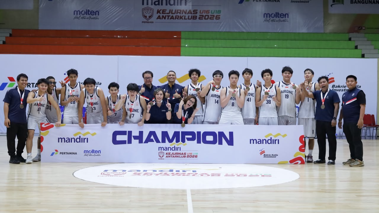 Airone Jakarta Juara Kategori U16 Putra Mandiri Kejurnas Antarklub U16 &U18 Tahun 2026 Putra dan Putri